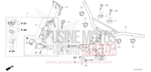 TUYAU DE GUIDON/PONT SUPERIEUR (CRF300L/LA) CRF300LAM de 2021